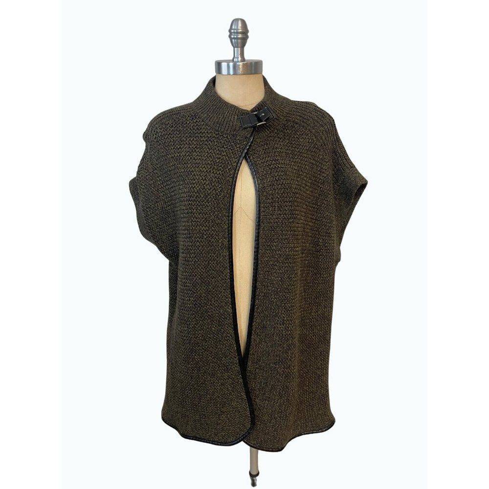 Tyler Boe Dark Green Wrap sleeveless Cardigan Vest Small